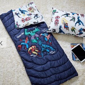 Warm and cozy Pottery Barn Kids Marvel Heroes Sleeping Bag